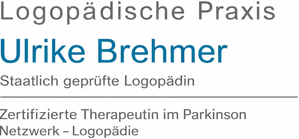 Logo mit dem Namen „Ulrike Brehmer“ in Türkis, das auf eine Praxis für Sprachtherapie hinweist.