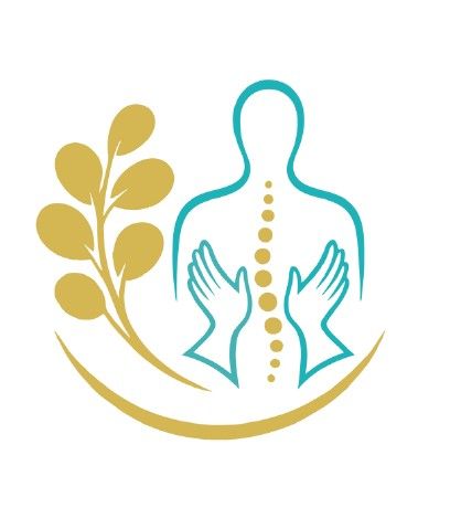 Logotipo de una figura humana con manos en la espalda, 