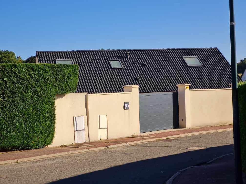 Nettoyage d'un toit en tuiles foncées