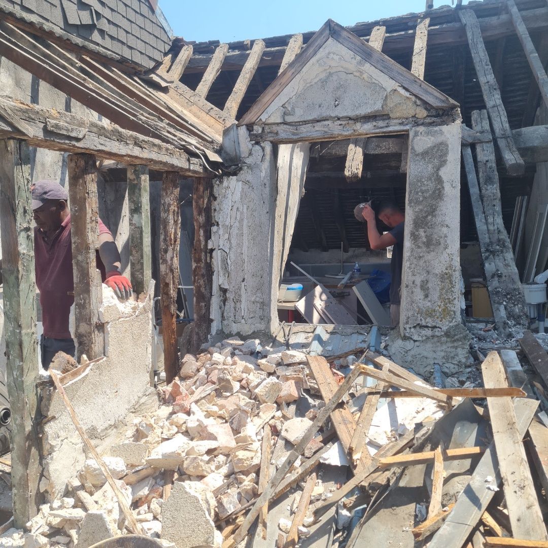 travaux en cours sur maison