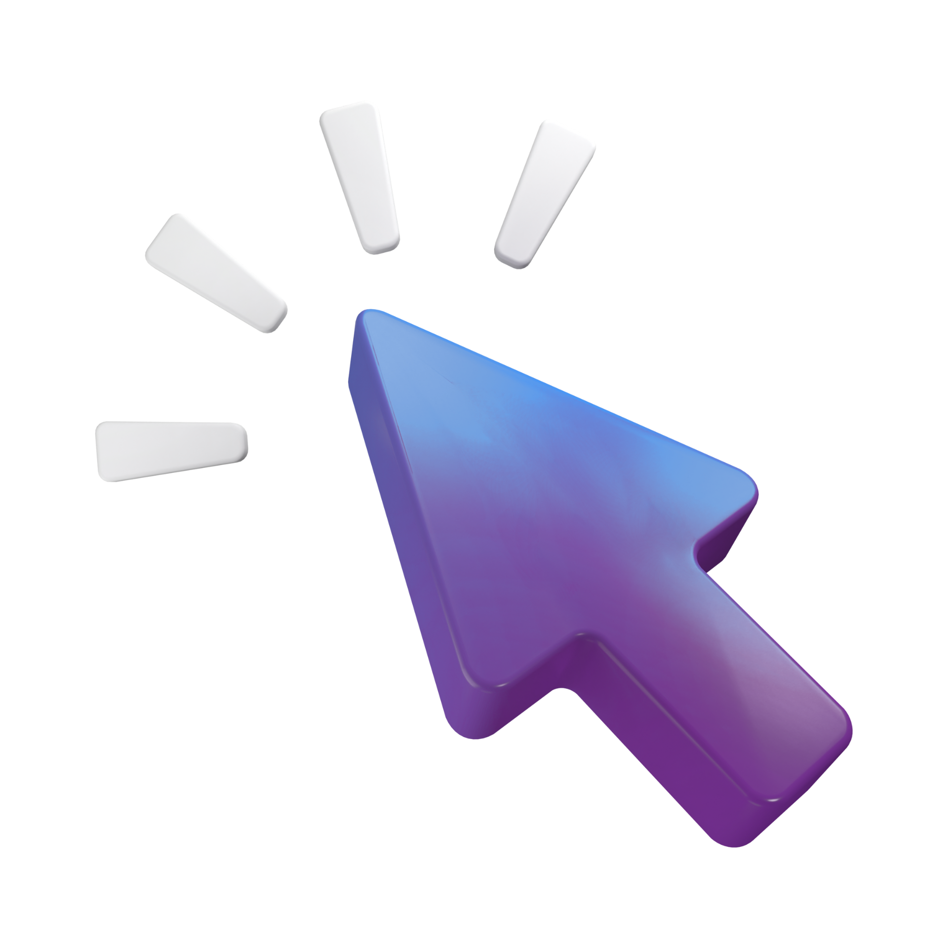 Una flecha violeta que apunta hacia arriba con rayos blancos saliendo de ella.