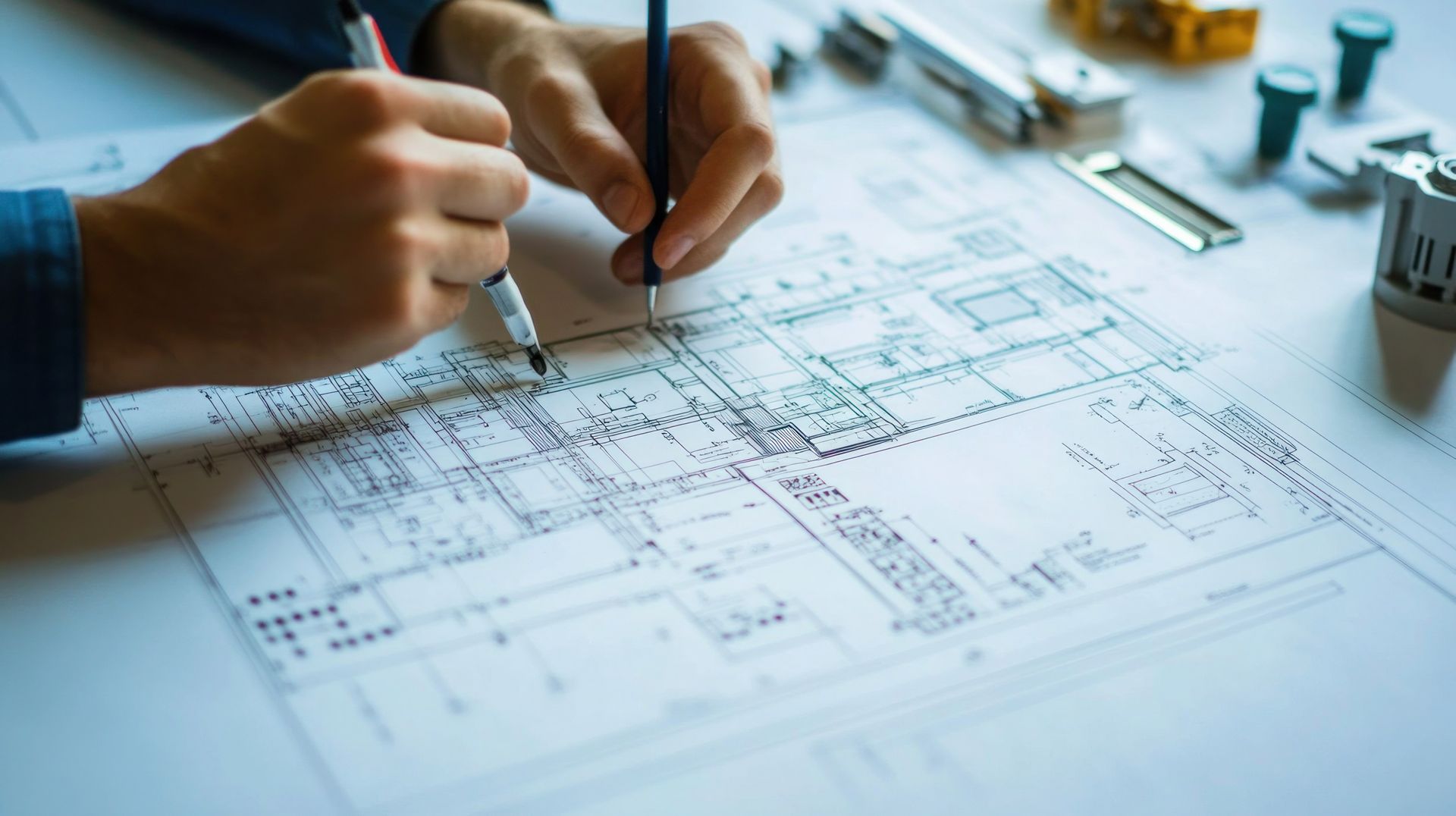 Personne utilisant un multimètre pour tester le câblage électrique d'un panneau de commande.