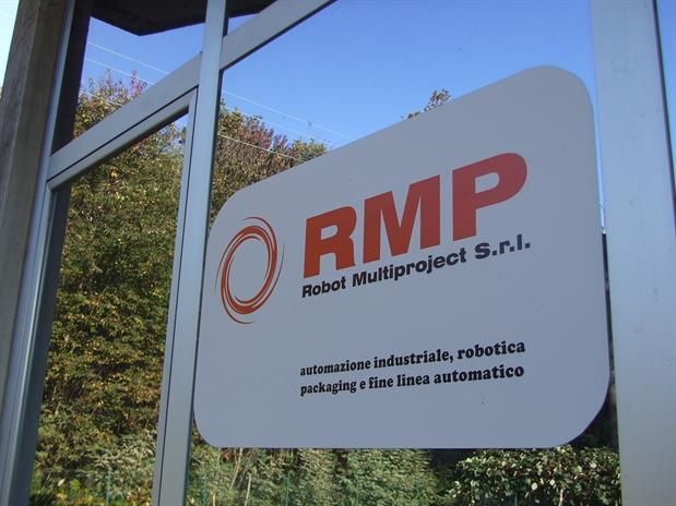 Un cartello per rmp robot multiproject srl