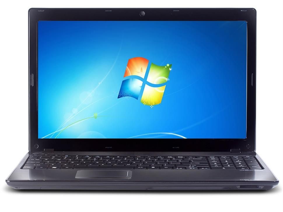 Un computer portatile con il logo di Windows sullo schermo