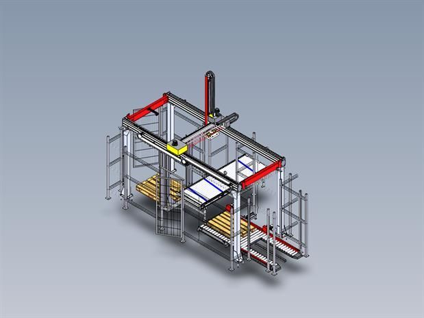 Un modello 3d di una macchina con pallet su di essa