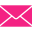 Un sobre rosa con líneas blancas sobre un fondo blanco.