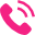 Un icono de teléfono rosa sobre un fondo blanco.