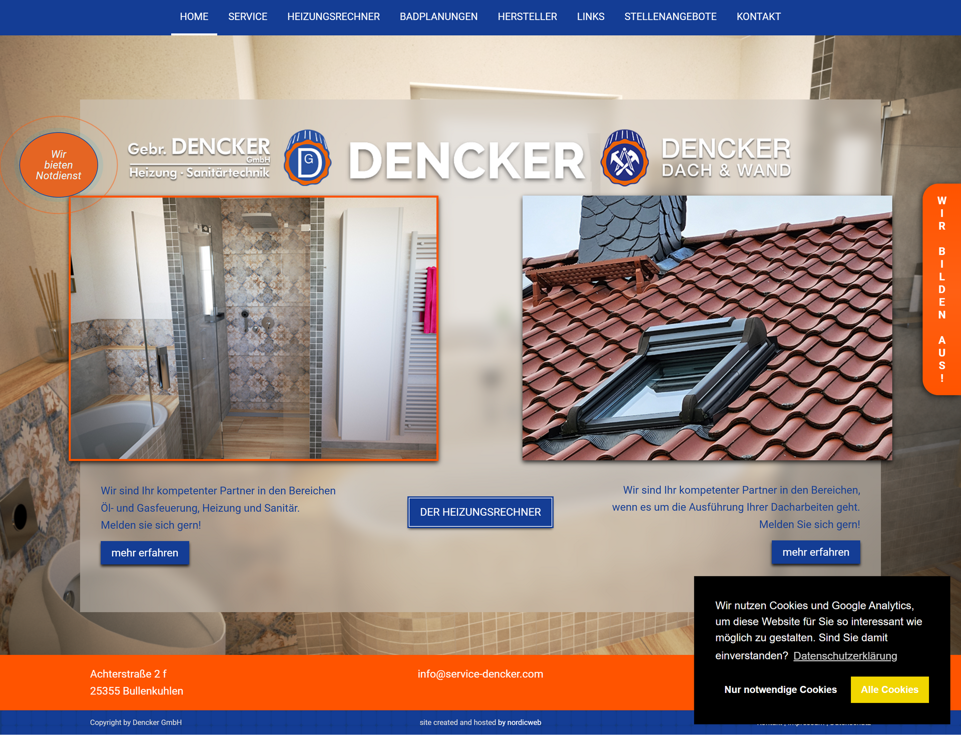 Frühere Website von Gebrüder Dencker