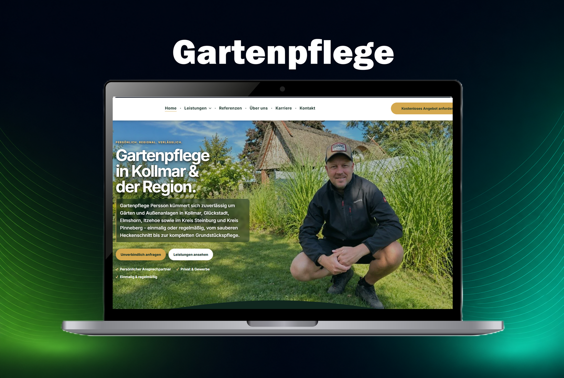Website und Google-Unternehmensprofil von Gartenpflege Persson
