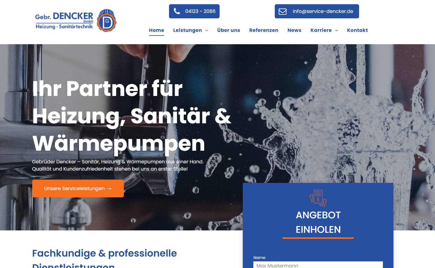 Aktuelle Website von Gebrüder Dencker