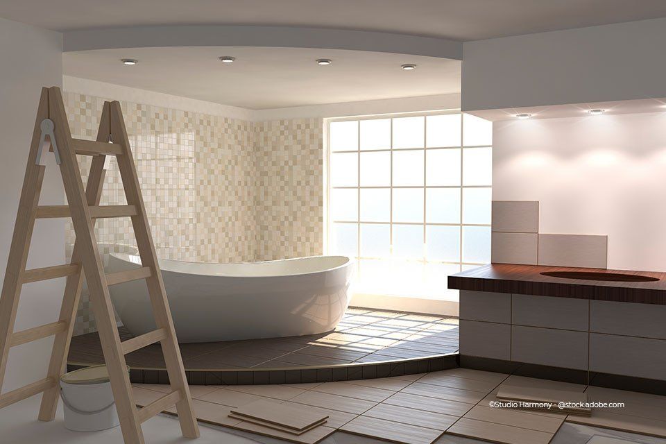 Badezimmer, das von der Kröger Heizungs- und Sanitärtechnik GmbH installiert wurde