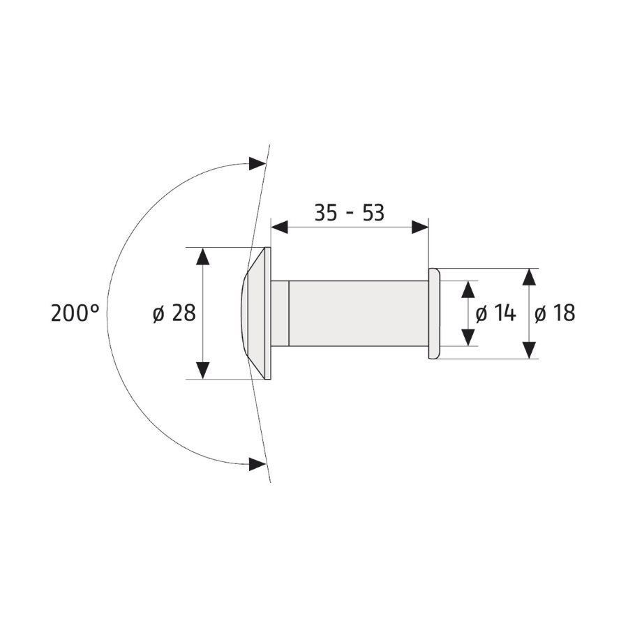 Abus-Türspion 2200 Zeichnung