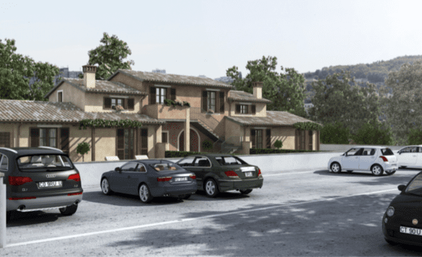 Parkplatz ohne modulare Dammbalken