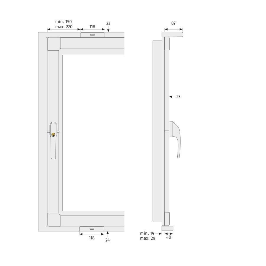 Abus-Fenstersicherung FTS 206 Zeichnung