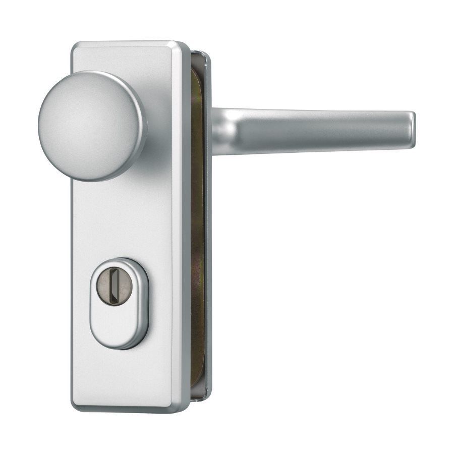 Abus-Schutzbeschlag KKZS 700 silber mit rundem Türknauf