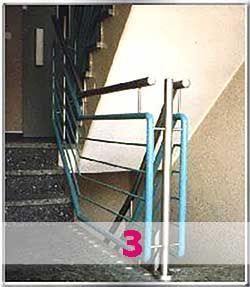 Edelstahl Treppengeländer blau