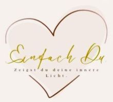 Logo mit Herzform und den Worten „Einfach Du“ in Gold.