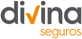 El logo de Divina Seguros es negro y naranja.