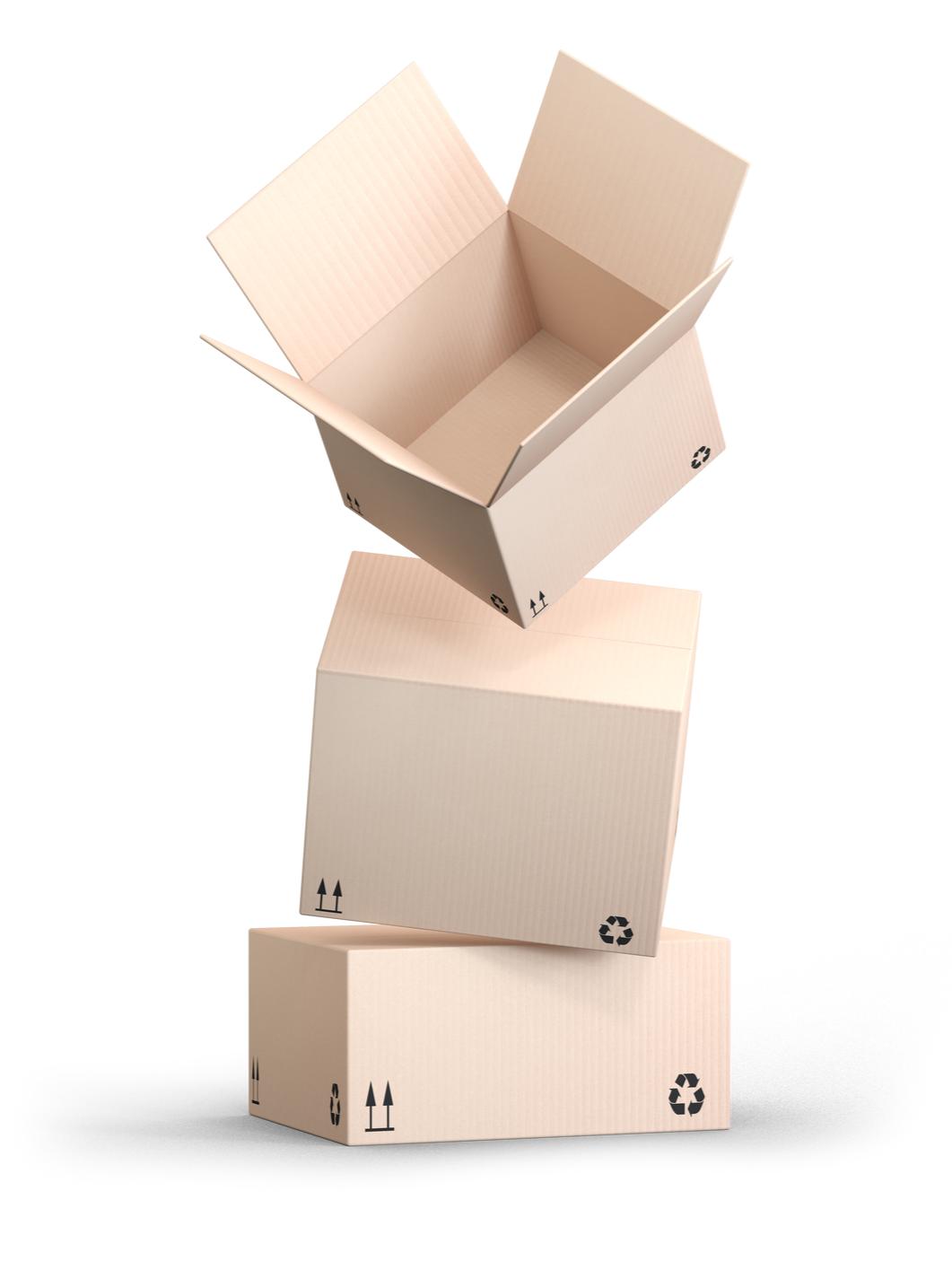 Une pile de cartons.