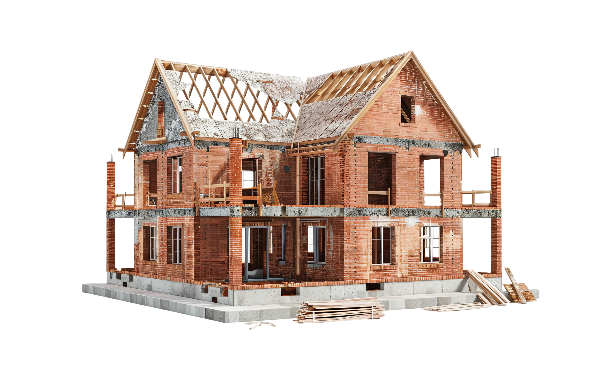 Illustration d'une maison en construction