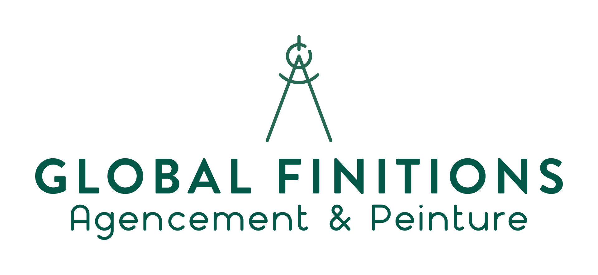 Le logo de global finitions agencement & peinture comporte une boussole.
