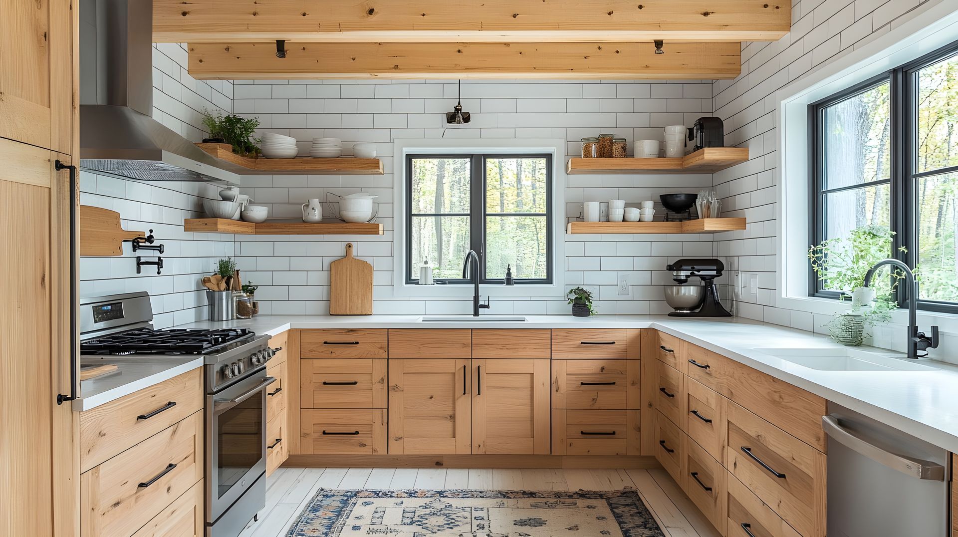 Une cuisine en bois.