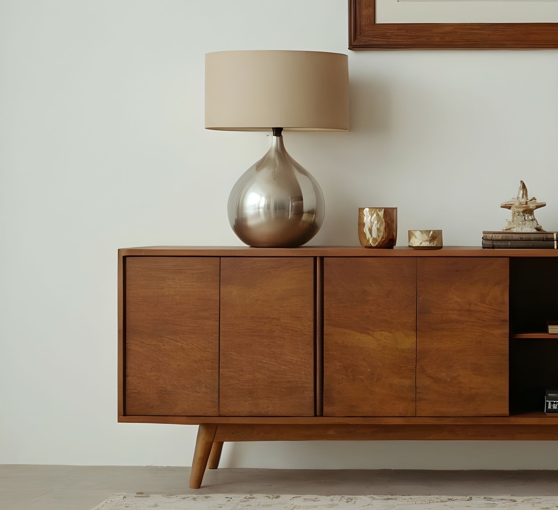 Un meuble de décoration en bois.
