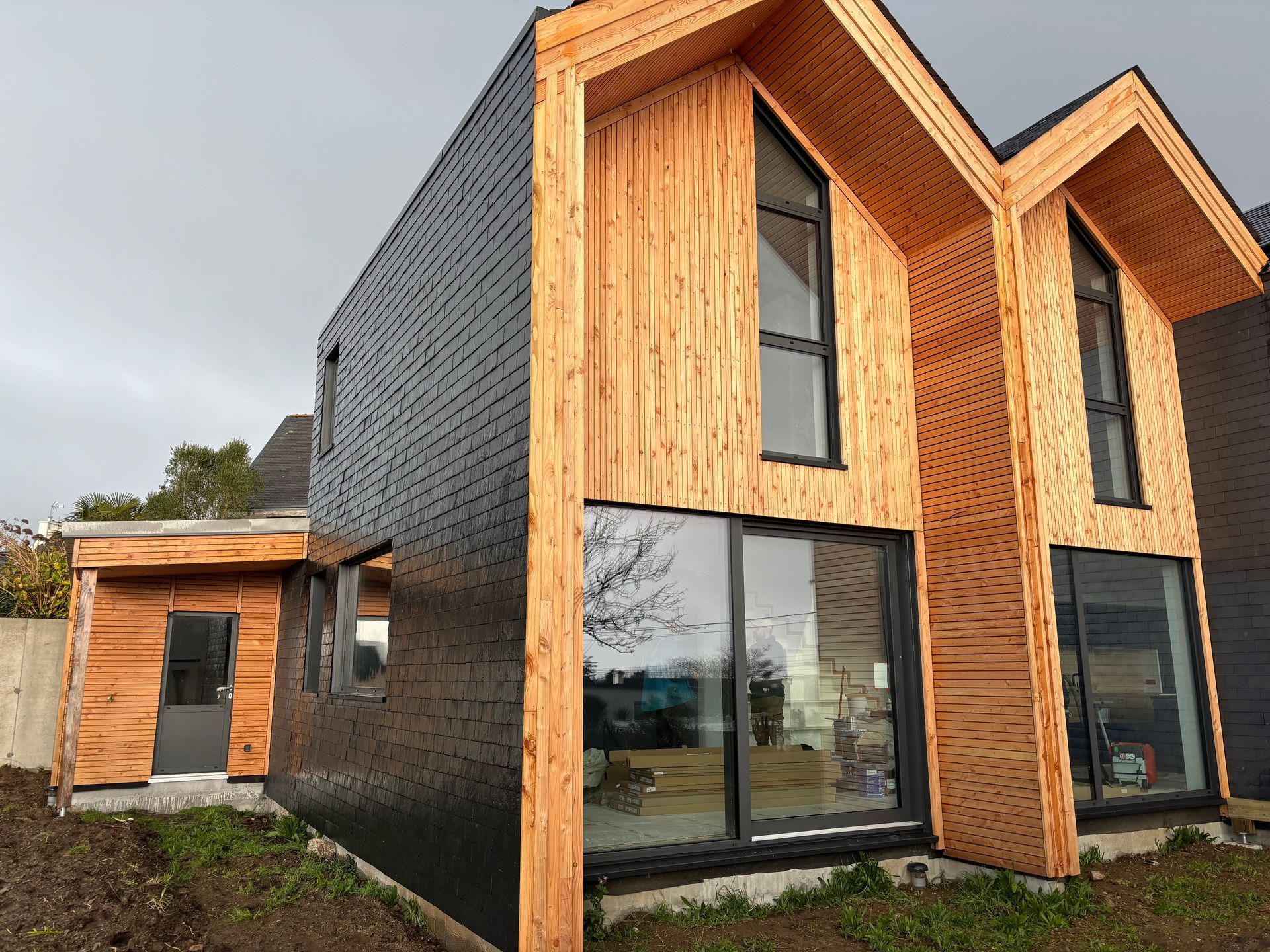 Maison ossature bois sur soubassement béton