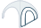 Stylized gray umbrella icon with a curved handle and outlined canopy