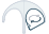 Abstract black-and-white icon of a speech bubble inside a curved shape