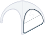 3D-rendered arch with a cutaway revealing a white interior panel and curved outer shell
