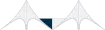 Abstract gray geometric pattern with mirrored triangles and curved lines on a white background