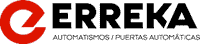 Logotipo de ERREKA con una «e» roja estilizada y el texto negro «ERREKA» sobre «AUTOMATISMOS | PUERTAS AUTOMÁTICAS»