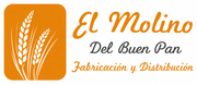 Logo de panader&iacute;a &ldquo;El Molino del Buen Pan&rdquo; con espiga blanca en fondo naranja y texto dorado/naranja.