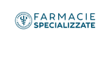 Logo per Farmacie Specializzate, caratterizzato da un emblema circolare con il simbolo della farmacia e il testo.