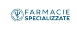 Logo per Farmacie Specializzate, caratterizzato da un emblema circolare con il simbolo della farmacia e il testo.