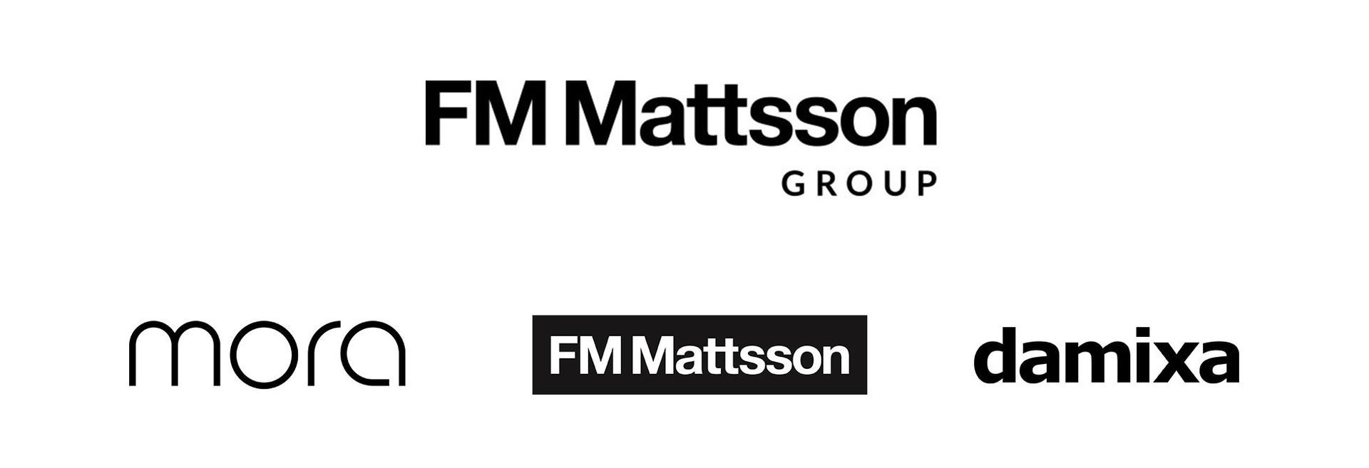 Logos of FM Mattsson Group, including Mora, FM Mattsson, and damixa brands.
