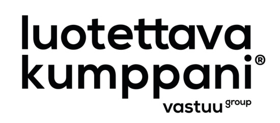 Logo for Luotettava Kumppani, a Finnish company, with text 