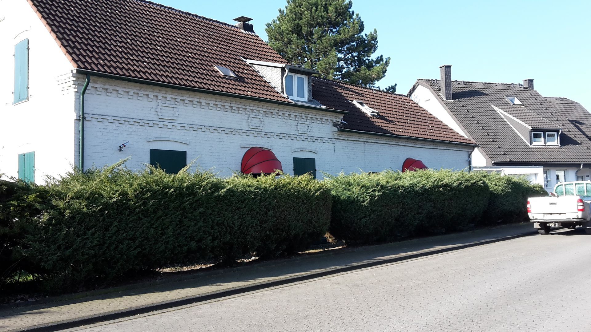 Volker Hahn Garten- und Landschaftsbau, Hecke vor Gebäude