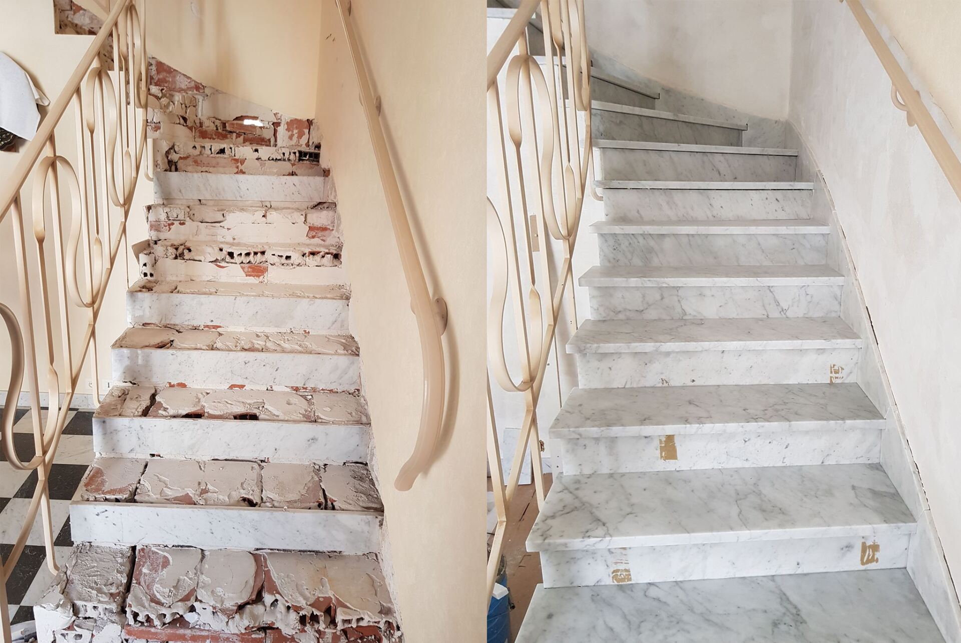 Escalier en marbre rénovation