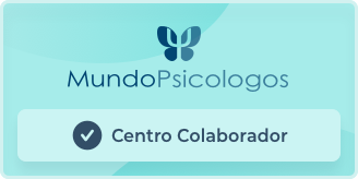 El logotipo del centro colaborador de mundopsicologos sobre fondo azul.