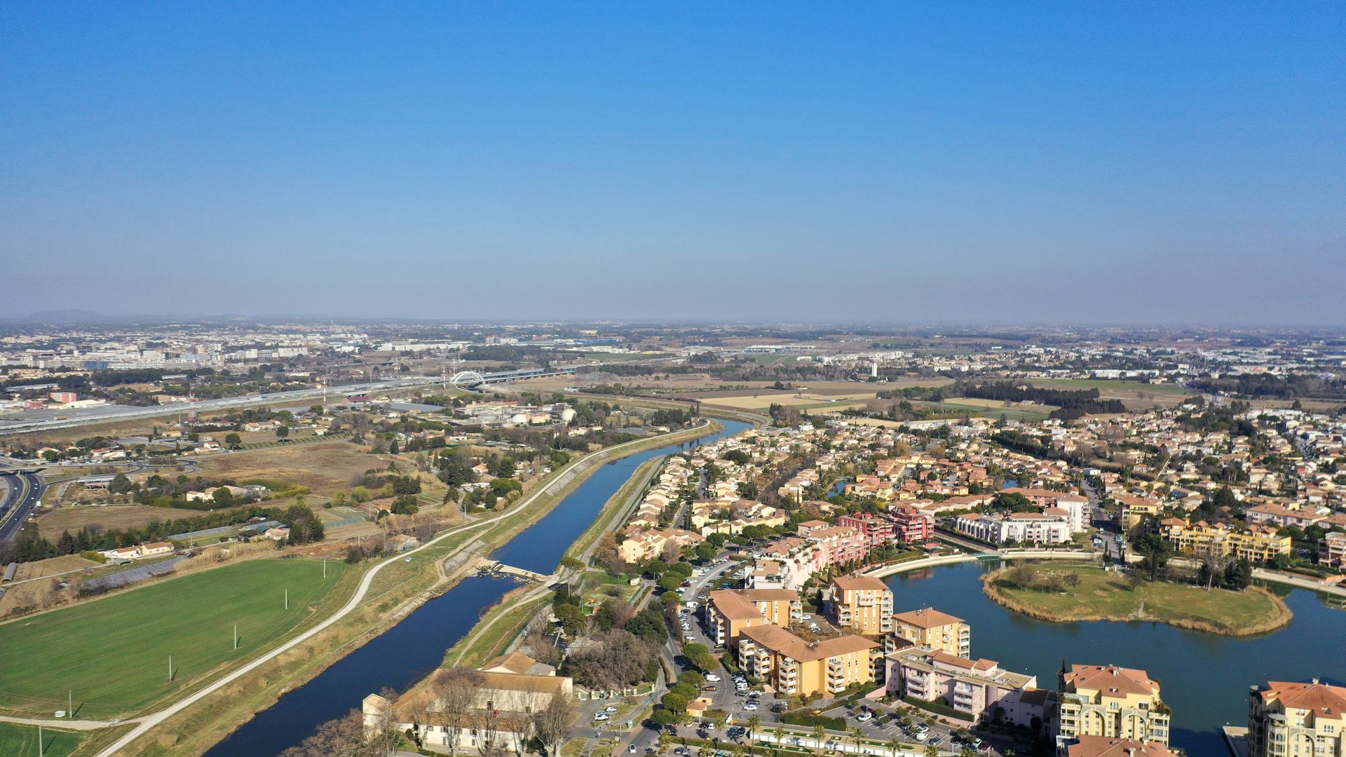 Vue aérienne de la ville de Montpellier