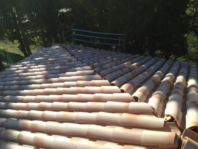 Couverture de tuiles en terre cuite