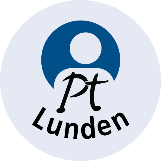 Ein Logo für pt lunden zeigt eine Person in einem blauen Kreis