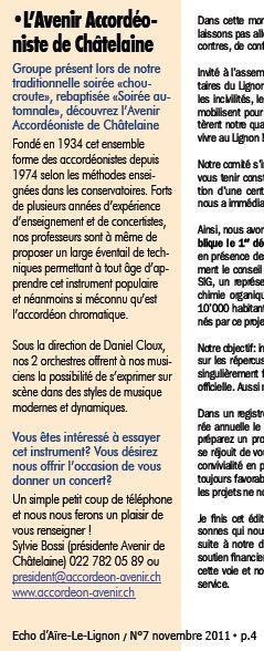 Avenir Accordéoniste Châtelaine

