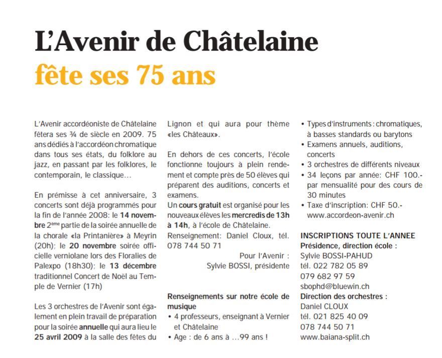 Avenir Accordéoniste Châtelaine
