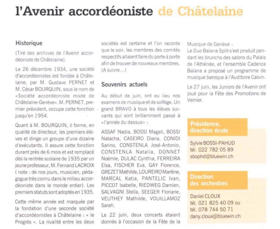 Avenir Accordéoniste Châtelaine
