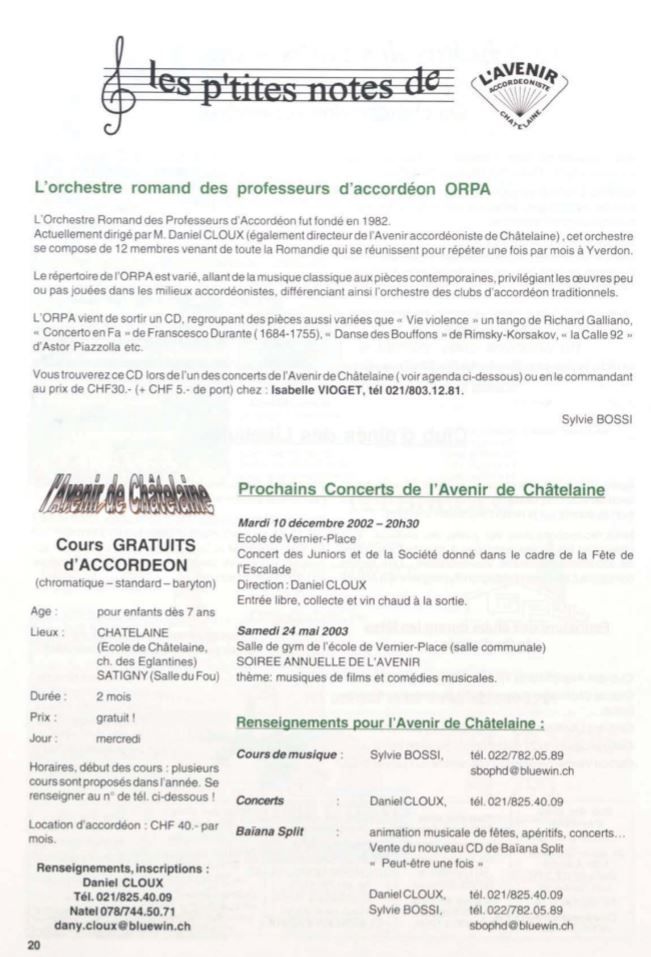 Avenir Accordéoniste Châtelaine
