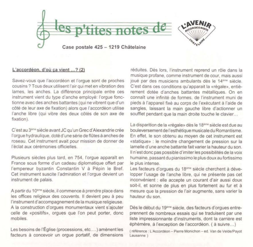 Avenir Accordéoniste Châtelaine
