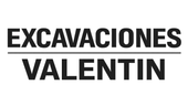 Logotipo con texto negro que dice &ldquo;EXCAVACIONES VALENTIN&rdquo; sobre un fondo blanco.